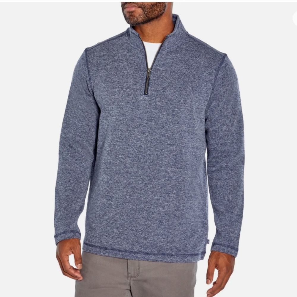 GAP  Indigo Blue Half Zip Ribbed Knit Pullover Sweater 3XL
